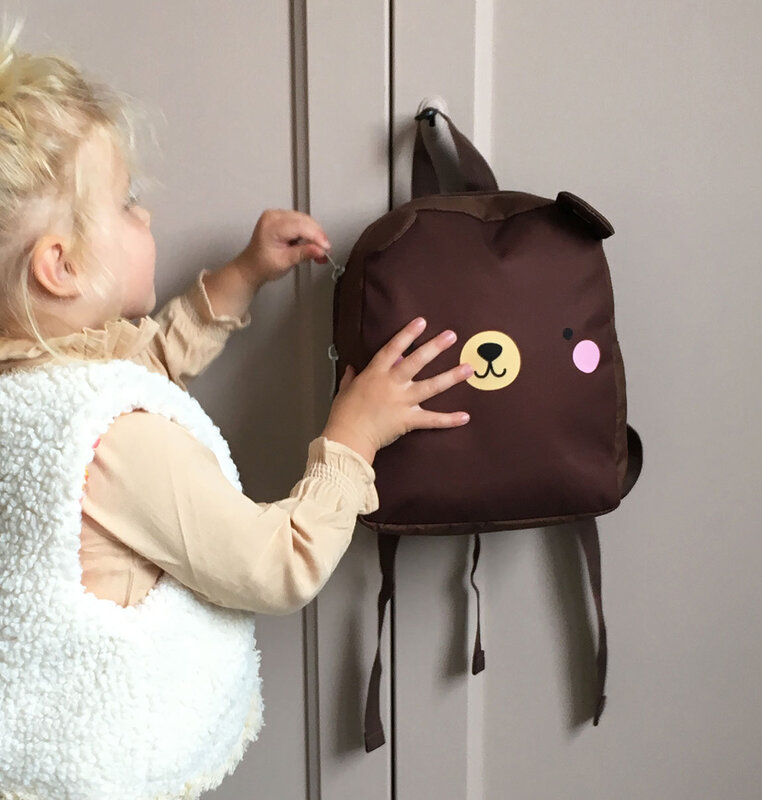 A Little Lovely Company Bear Little Backpack Bag for Kids, Brown
