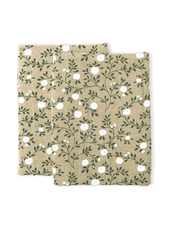 A Little Lovely Company Muslin Cloth, 2 Piece, 0-6 Months, Blossom/Dark Sage