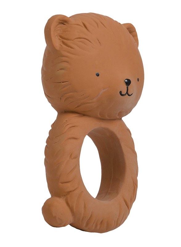 A Little Lovely Company Teething Ring, Bear, Brown