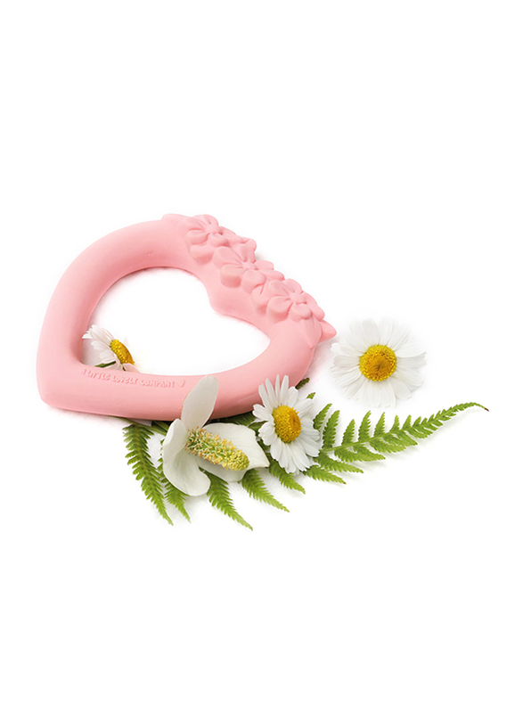 A Little Lovely Company Teething Ring, Sweet Heart, Pink