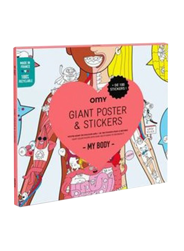 

OMY My Body Giant Poster with Stickers, Pink