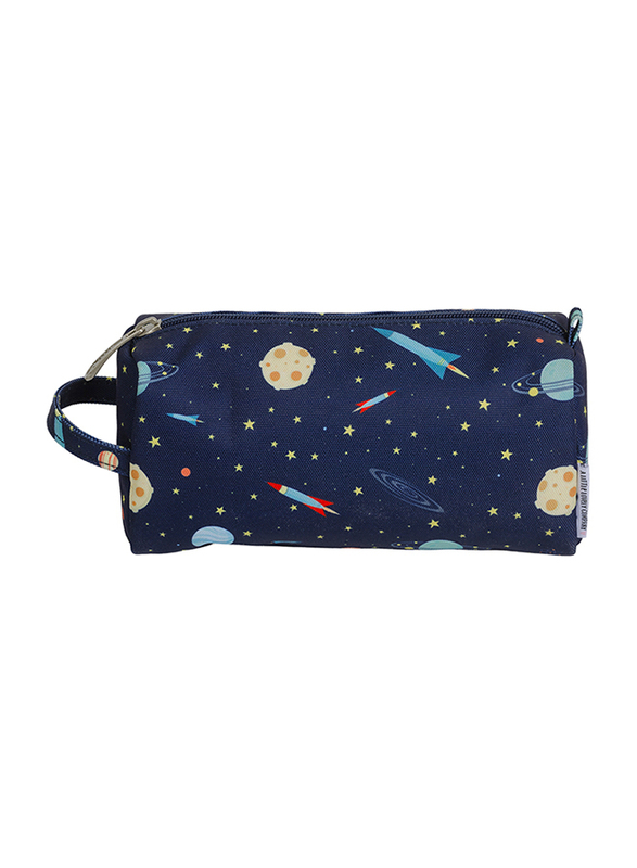 A Little Lovely Company Space Pencil Case for Boys, Blue