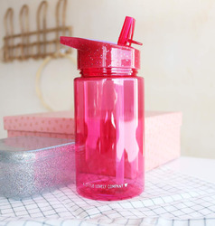 A Little Lovely Company 450ml Glitter Drink Bottle, Pink