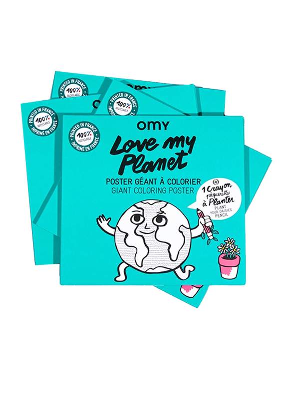 OMY Love My Planet Large Poster, Teal