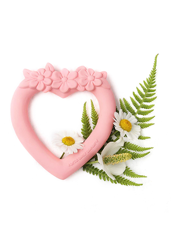 A Little Lovely Company Teething Ring, Sweet Heart, Pink