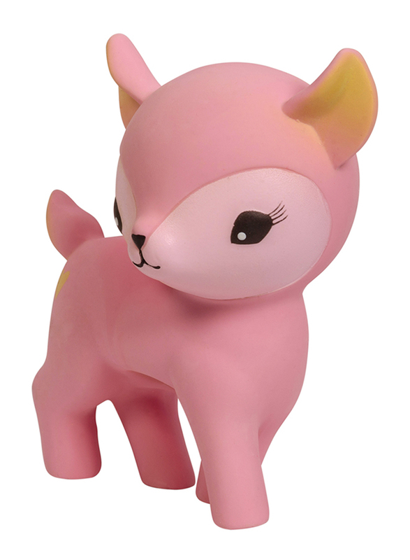 A Little Lovely Company Deer Natural Rubber Teething Toy, Pink