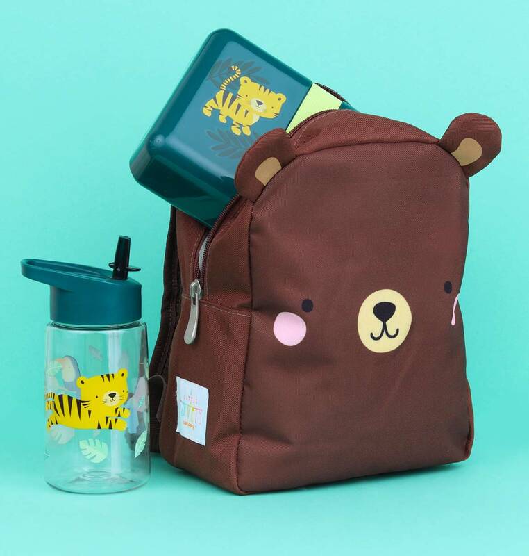 A Little Lovely Company Bear Little Backpack Bag for Kids, Brown