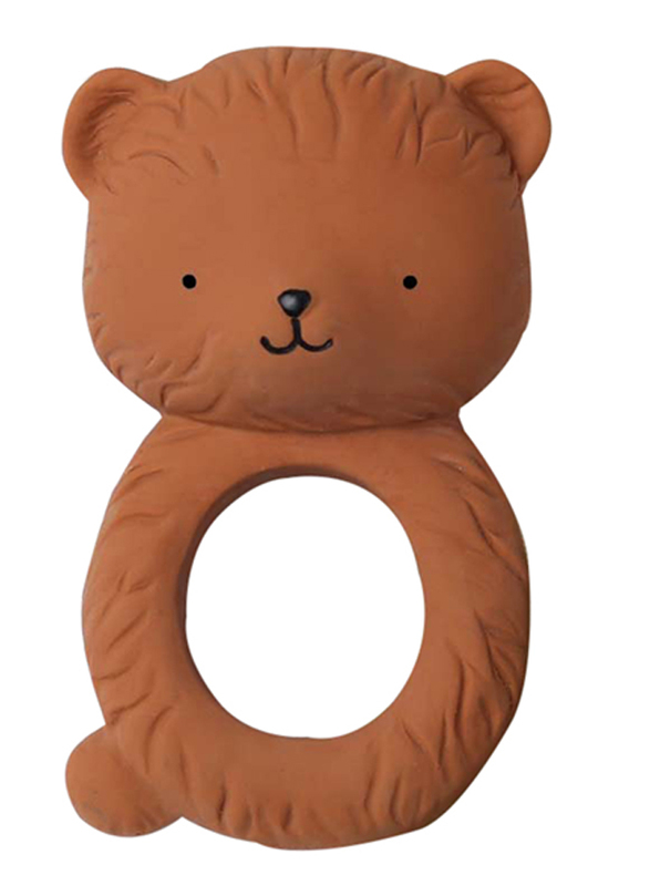 A Little Lovely Company Teething Ring, Bear, Brown