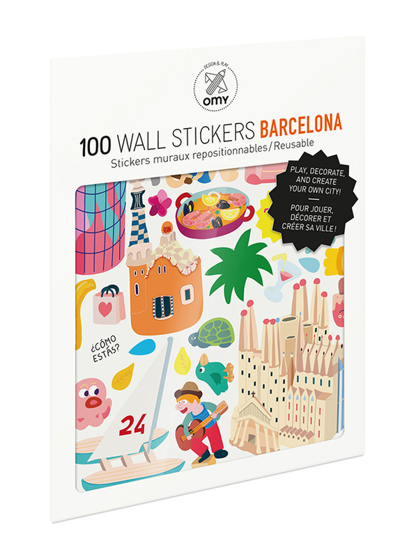 OMY Barcelona Wall Stickers Set, 100 Pieces, Ages 3+