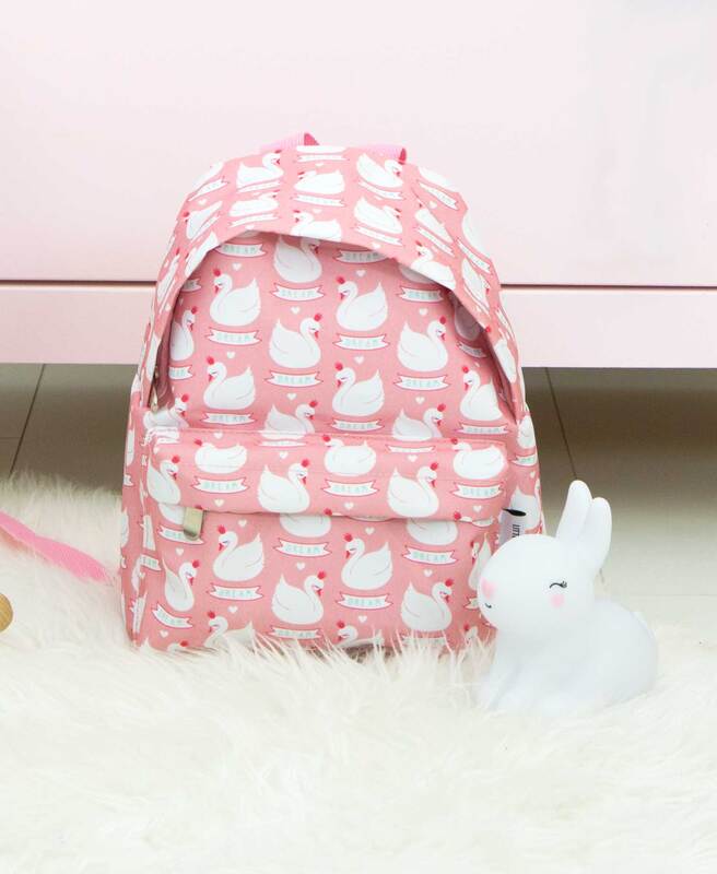 A little Lovely Company Swans Mini Backpack Bag for Girls, Pink