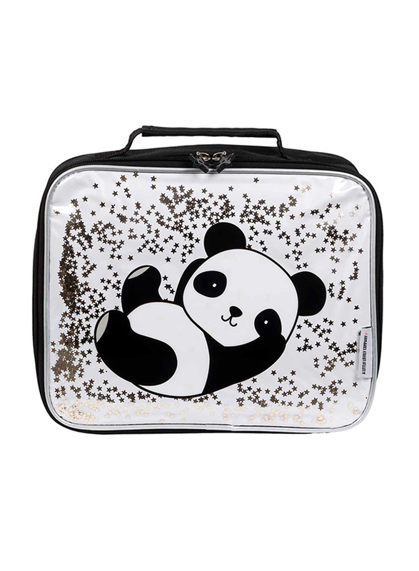 A Little Lovely Company Glitter Panda Cool Bag for Boys, Black/White