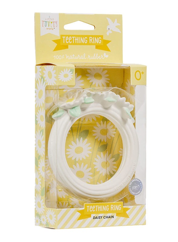 A Little Lovely Company Teething Ring, Daisy Chain, White