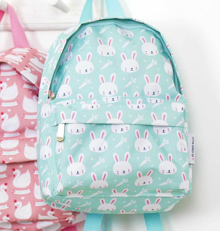 A little Lovely Company Rabbits Mini Backpack Bag for Girls, Green