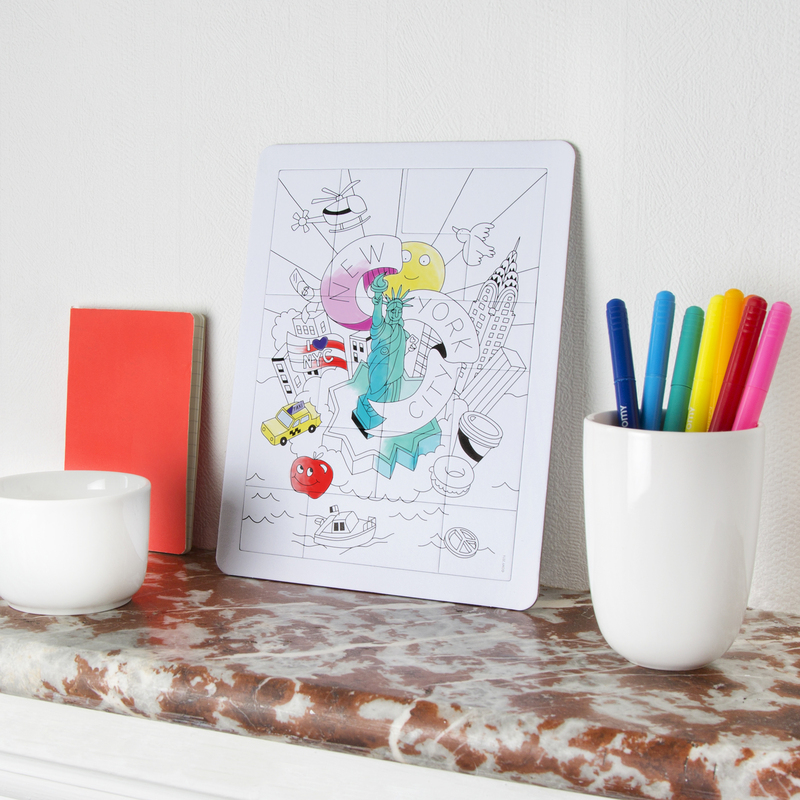 Omy 12-Piece New York Coloring Puzzle