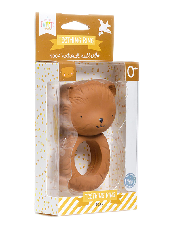 A Little Lovely Company Teething Ring, Bear, Brown