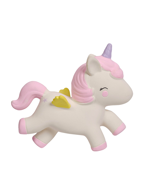 A Little Lovely Company Unicorn Natural Rubber Teething Toy, Pink/White