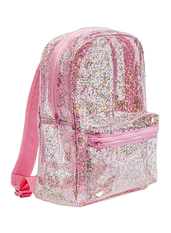 A Little Lovely Company Glitter Backpack Bag for Girls, Pink/Transparent
