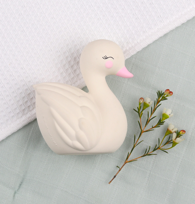 A Little Lovely Company Swan Natural Rubber Teething Toy, White