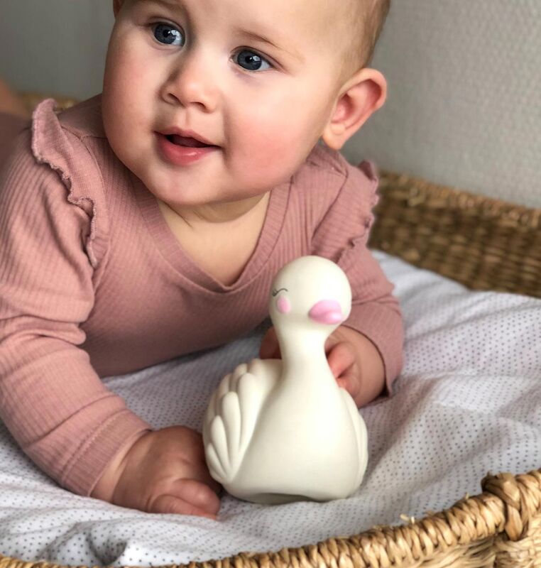 A Little Lovely Company Swan Natural Rubber Teething Toy, White