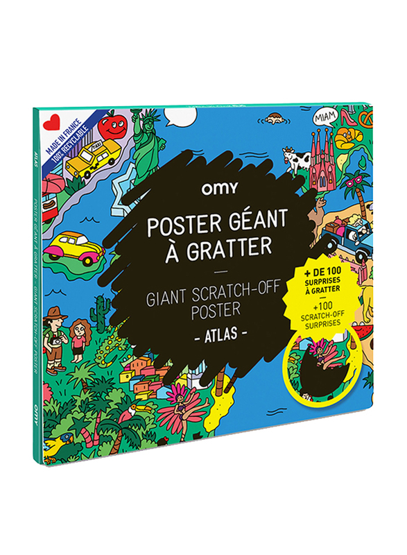 OMY Scratching Atlas Large Poster, Ages 3+