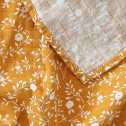 A Little Lovely Company Muslin Cloth, 2 Piece, 0-6 Month, Blossom/Caramel