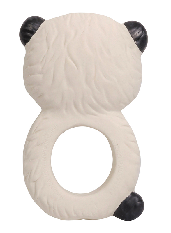 A Little Lovely Company Panda Natural Rubber Teething Ring, Beige