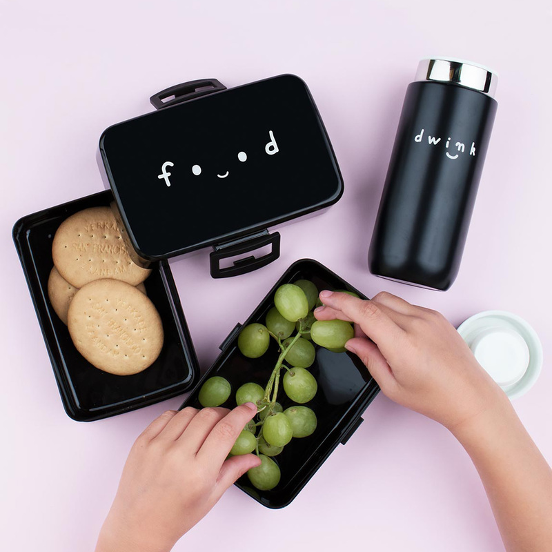 A Little Lovely Company Drink Insulated Stainless Drink Bottle, 200ml, Black