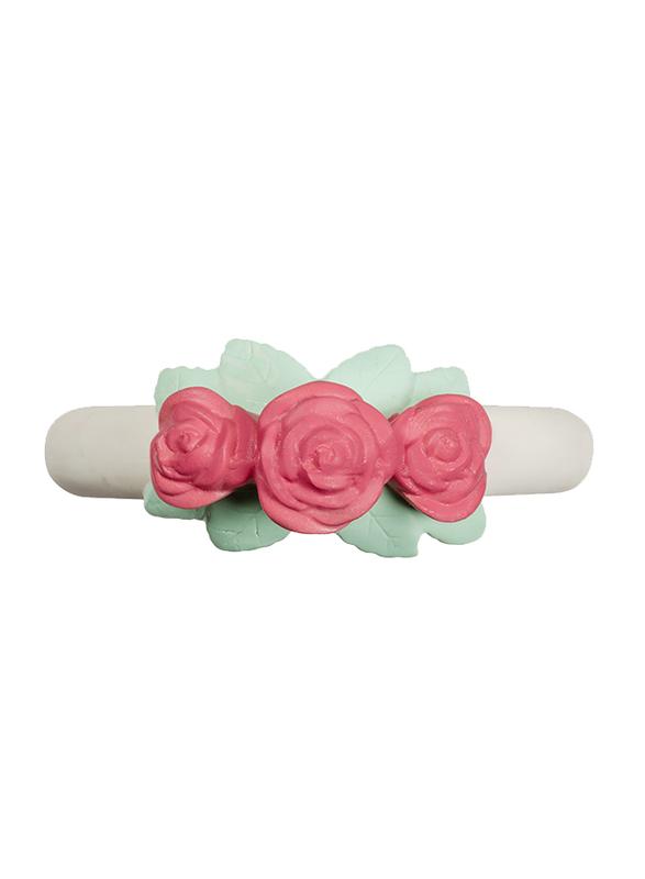 A Little Lovely Company Teething Ring, Rose Bud, White