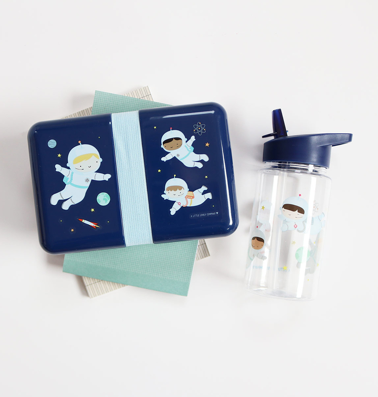 A Little Lovely Company Astronauts Lunch Box, Navy Blue