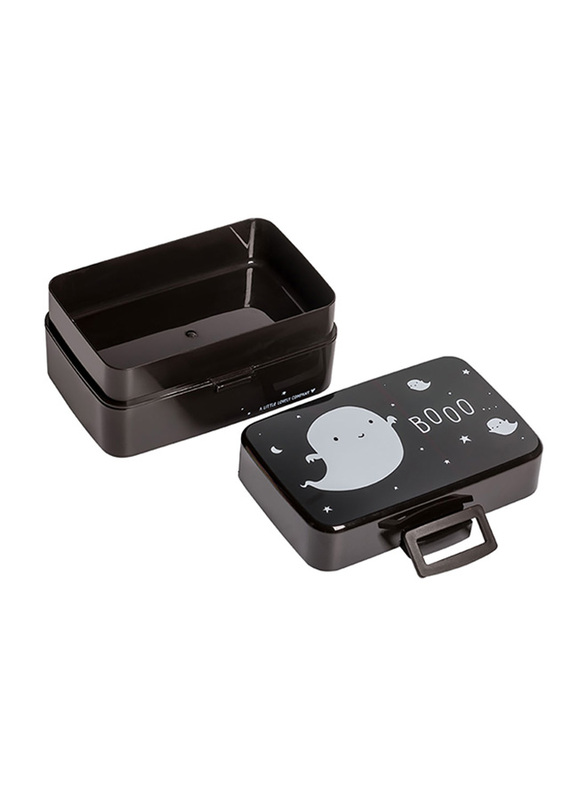 A Little Lovely Company Ghost PP Plastic Lunch Box, 800ml, Black