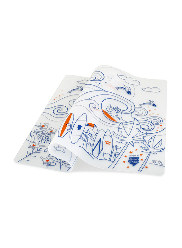 

A Little Lovely Company Surf Silicone Placemat, White