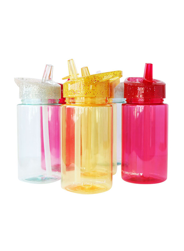 A Little Lovely Company 450ml Glitter Drink Bottle, Gold