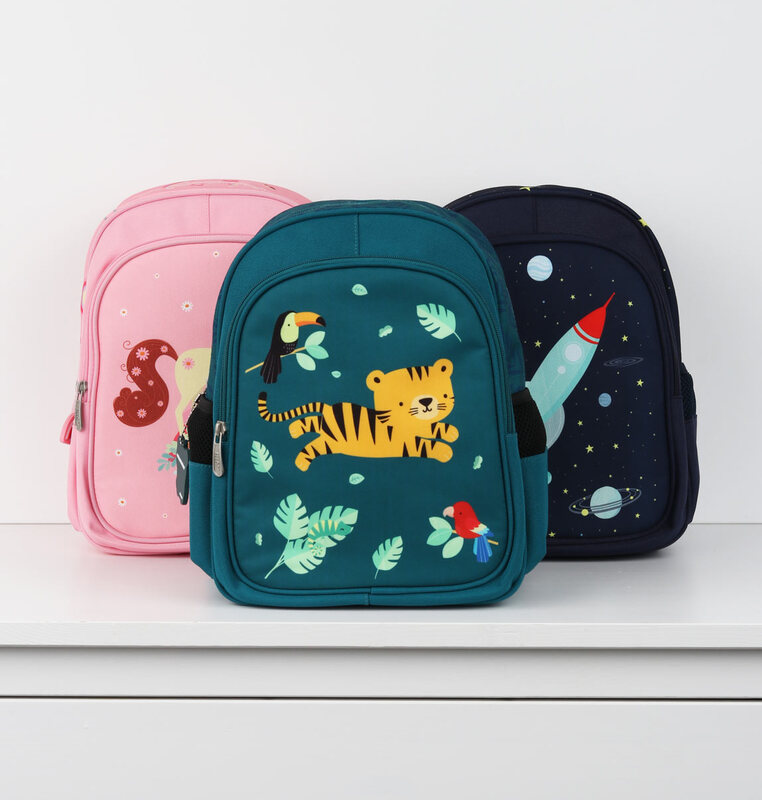 A Little Lovely Company Jungle Tiger Backpack Bag for Boys, Green