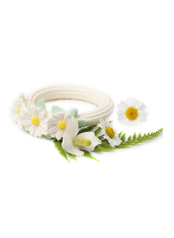 A Little Lovely Company Teething Ring, Daisy Chain, White