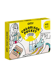 OMY Princess & Dragons Coloring Pocket, 7 Pieces, Ages 3+