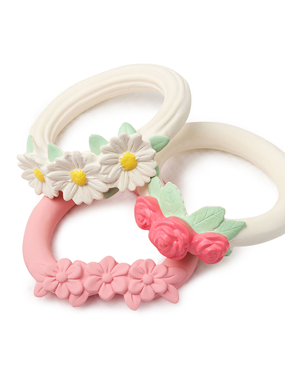 A Little Lovely Company Teething Ring, Daisy Chain, White