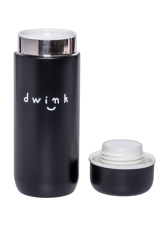 A Little Lovely Company Drink Insulated Stainless Drink Bottle, 200ml, Black