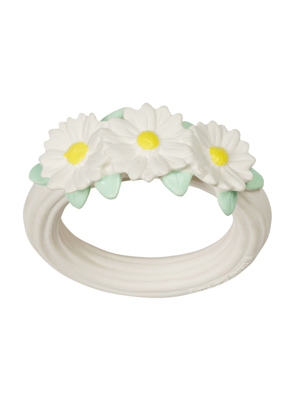 A Little Lovely Company Teething Ring, Daisy Chain, White