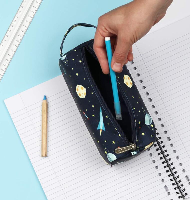 A Little Lovely Company Space Pencil Case for Boys, Blue
