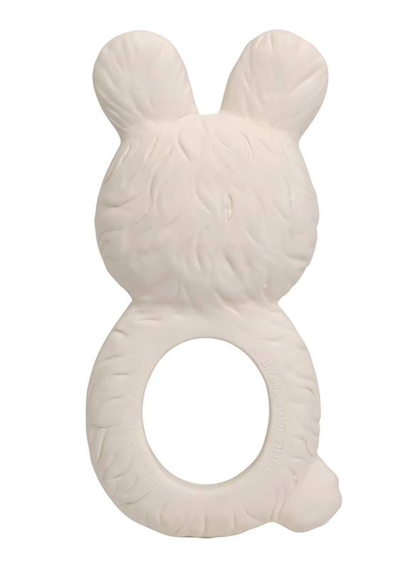 A Little Lovely Company Bunny Natural Rubber Teething Ring, Beige