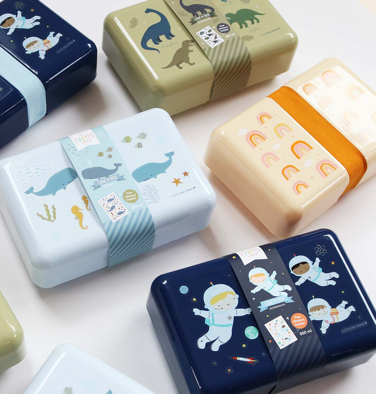 A Little Lovely Company Astronauts Lunch Box, Navy Blue