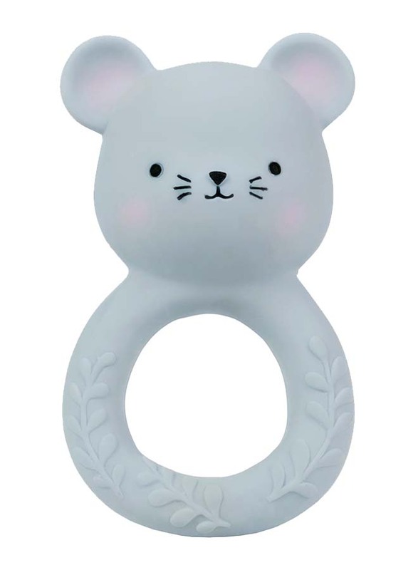A Little Lovely Company Mouse Ring Teether, Grey