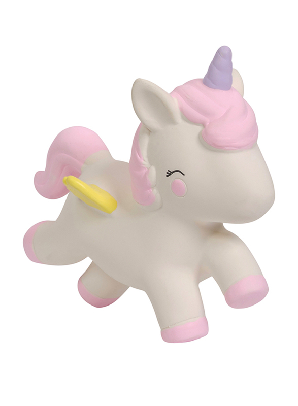 A Little Lovely Company Unicorn Natural Rubber Teething Toy, Pink/White