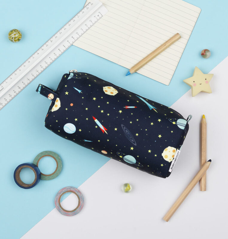A Little Lovely Company Space Pencil Case for Boys, Blue