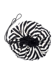Play and Go Playmat and Storage Bag, Stripes, Black