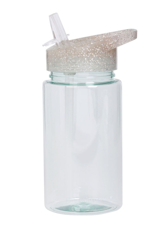A Little Lovely Company 450ml Glitter Drink Bottle, Silver