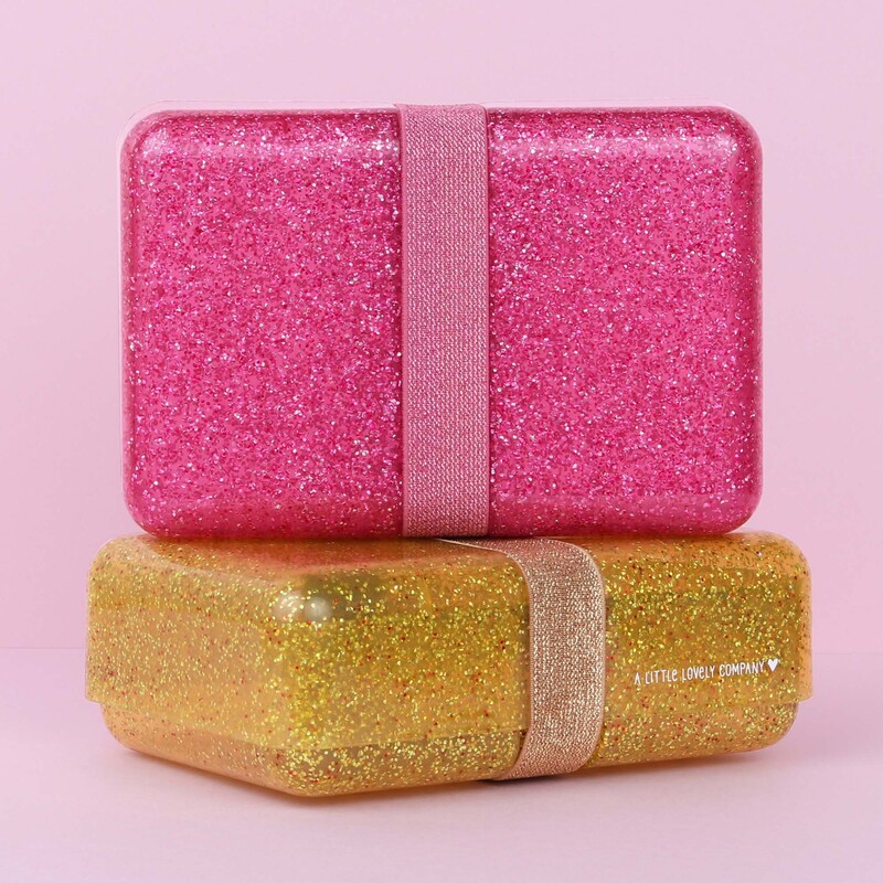 A Little Lovely Company Glitter Lunch Box, Pink