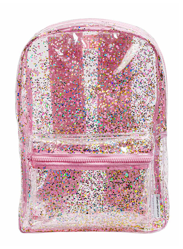 A Little Lovely Company Glitter Backpack Bag for Girls, Pink/Transparent