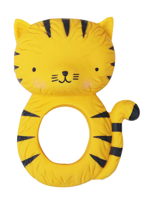 A Little Lovely Company Teething Ring, Tiger, Yellow