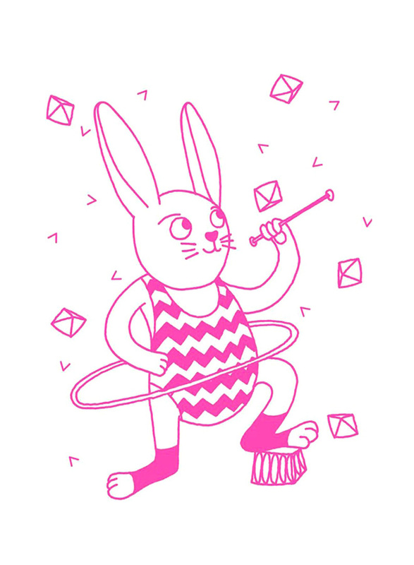 Omy Glow In The Dark Bunny Wall Poster, Pink